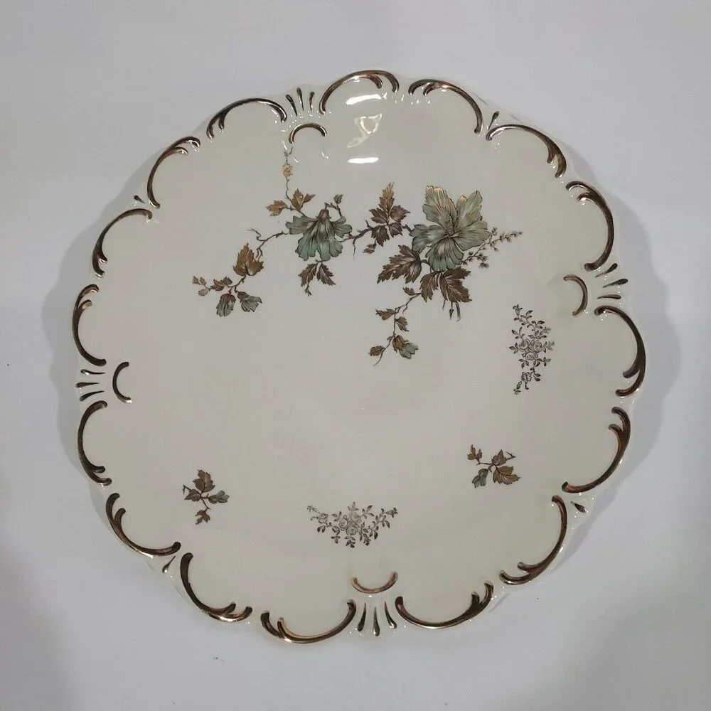 Serving Platter E&R Charger Dark Green Gold  Bavaria Germany 11 1/4" Diameter - Picture 8 of 9